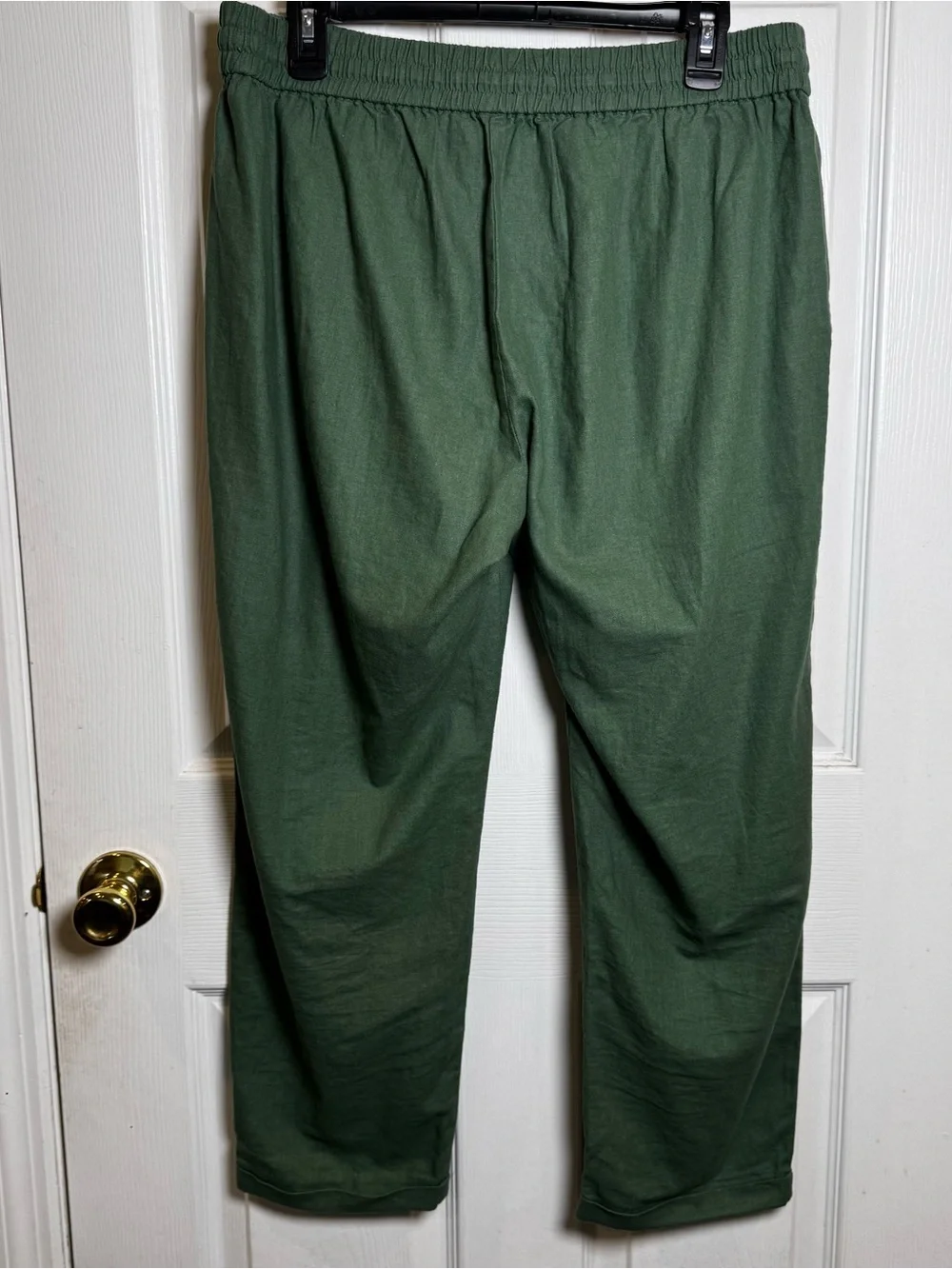 J.Crew Green Linen Blend Drawstring Pull-On Pants Size 12 Casual Coastal Capsule